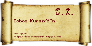 Dobos Kurszán névjegykártya